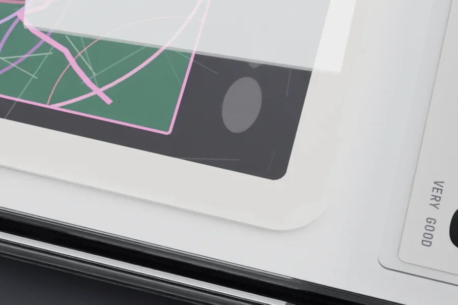 Close-up of a grade 3 corner: rounded, whitened and scuffed